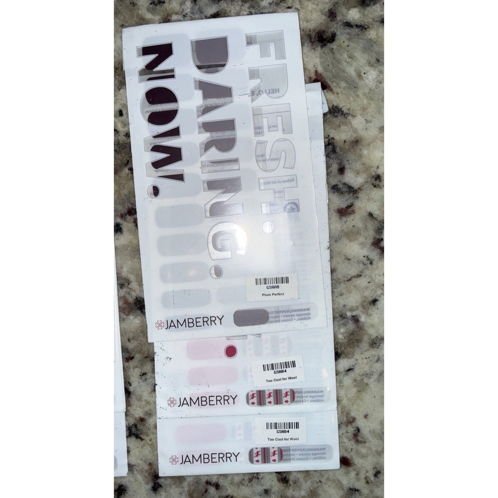 Lot 24 Jamberry Nail Wraps Retired Holiday Glitter Plaid NIP Mixed Designs - Picture 5 of 5